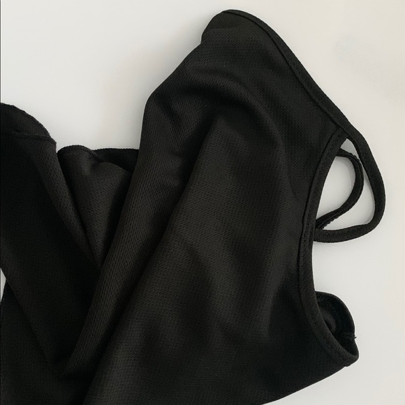 Black Face Neck Gaiter Covering w/ Ear Loops - Picture 8 of 8